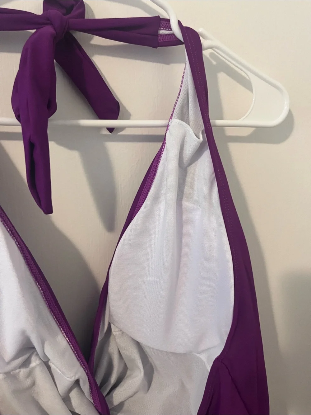 NWT Sea Serenity Deep V-Neck Twist One Piece Swimsuit Eggplant Purple 2X